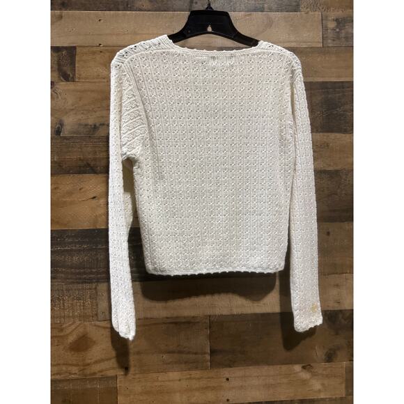 Michael Kors White Button-Up Sweater – 45% Cotton – Size Medium – Used - Picture 7 of 8